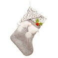 thumbnail image 1 of Christmas Stockings Sequins Hat Rhombus Design White Whiskers Bright Color Festive Decorative Lanyard Wide Opening Stockings Gift Bag for Party, 1 of 8