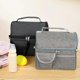 thumbnail image 2 of Large capacity double-layer thermal lunch bag, grey, 24*16*22cm., 2 of 5