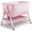 Pink, variant on 4 in 1 Baby Bedside Bassinet Sleeper,5 Height Adjustable,Wheels,Mattress & Storage,Baby Crib W/ Changing Station for Infant/Newborn, Black-Full Mesh