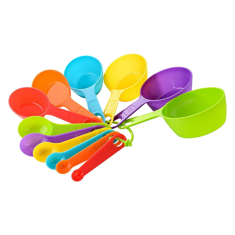 Kalsreui Measuring Cups and Spoons Set, Plastic Measuring Cup set and  Measuring Spoons Set, Color Measuring Cups Plastic, Cute Measuring Cups and