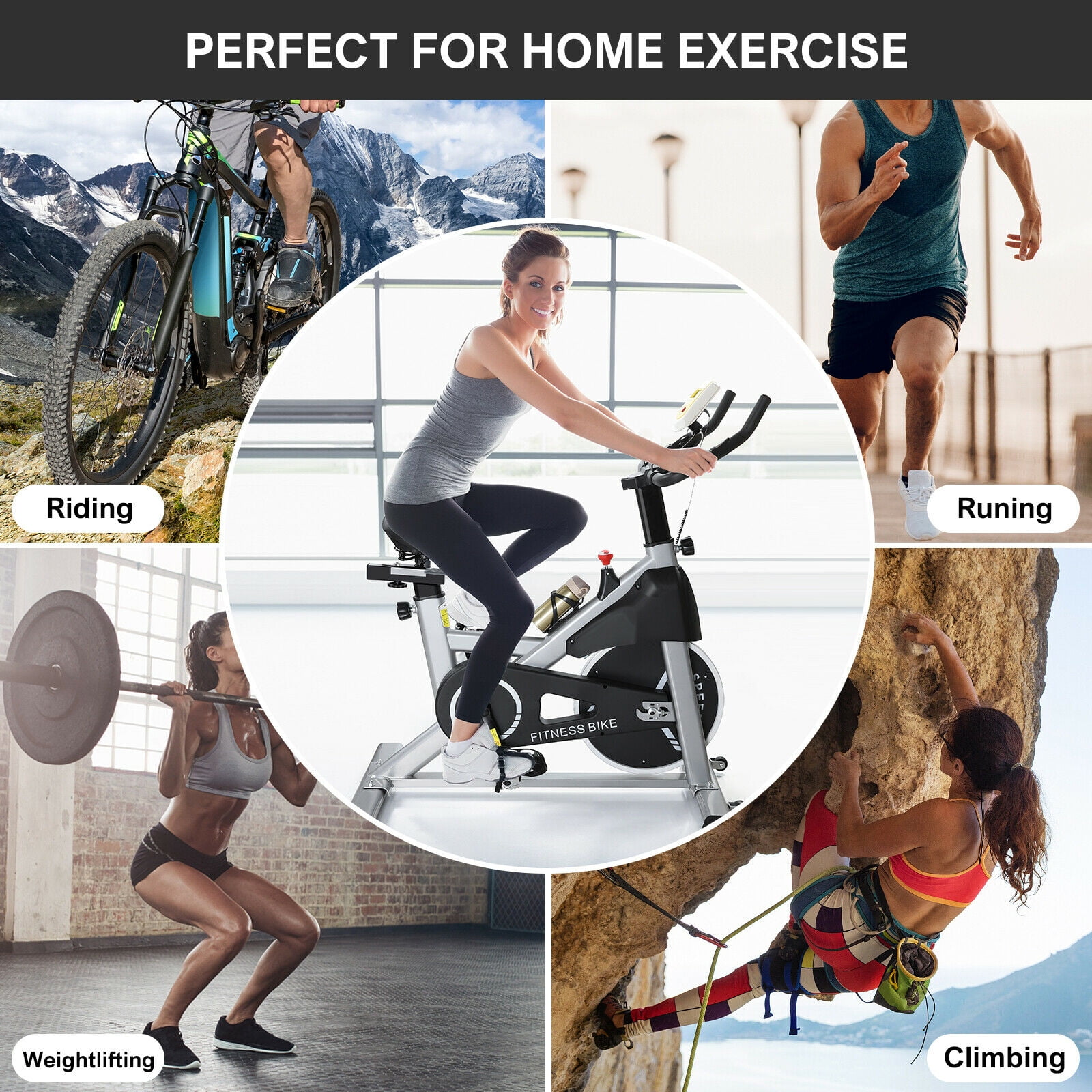 Exercise Bike Indoor Cycling Bicycle Ipad Mount, LCD Monitor for Home Cardio Gym