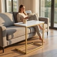 thumbnail image 3 of C Shape End Table 2 PCS,Sofa Side End Table C Shape for Living Room,Couch Table,Marble, 3 of 13