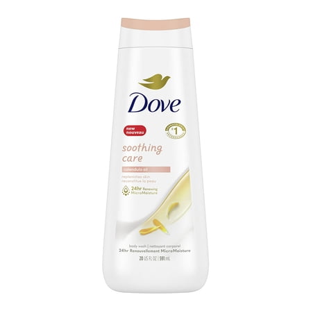 Dove Soothing Care Body Wash With Calendula Infused Oils, 20 Oz, 6 Pack