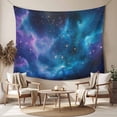 thumbnail image 2 of Starry Sky Large Tapestry for Bedroom Wall Hanging Tapestry,Modern Rustic Blue Purple Ombre Star Night Ceiling Backdrop Tapestries Poster Blanket Wall Decor for Teens Room Living Room Dorm 100" x 59", 2 of 8