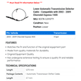 thumbnail image 2 of Lower Automatic Transmission Selector Cable - Compatible with 2003 - 2009 Chevy Express 1500 2004 2005 2006 2007 2008, 2 of 2