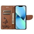 thumbnail image 6 of TECH CIRCLE Embossed Butterfly Case for 2022 iPhone 14 (6.1") - Foldable Stand Lightweight Flip Cute Case (Brown), 6 of 6