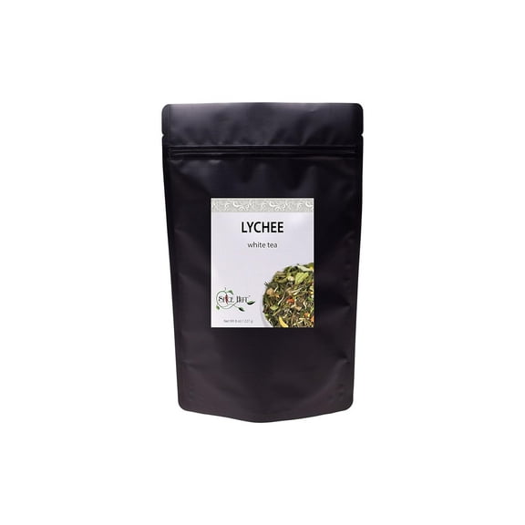 The Spice Hut - Lychee (Lichee) White Tea, Low Caffeine - High Antioxidants, Hot & Iced, Makes 80-100 CUPS - 8oz Resealable Airtight Pouch