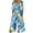 ❧300-Blue, variant on Xuyuer Womens Summer Casual Allover Print Short Sleeve V Neck Long Leg Jumpsuit with Back Zipper Side Pockets Loose Fit for Daily Commute Office Shopping Weekend Gatherings Date Night