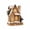 A, variant on Lighted Wooden Christmas House Figurine, Snow Covered Rustic Cabin Tabletop Decor with Pine, Winter Holiday Mantel Shelf Decoration