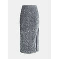 thumbnail image 5 of Madden NYC Women's Sequin Velour Maxi Skirt, Sizes XXS-XXL, 5 of 5