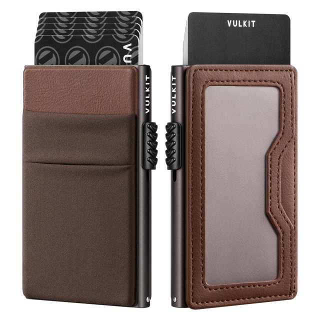 Cartera VULKIT minimalista con ventana de identificación y bloqueo RFID