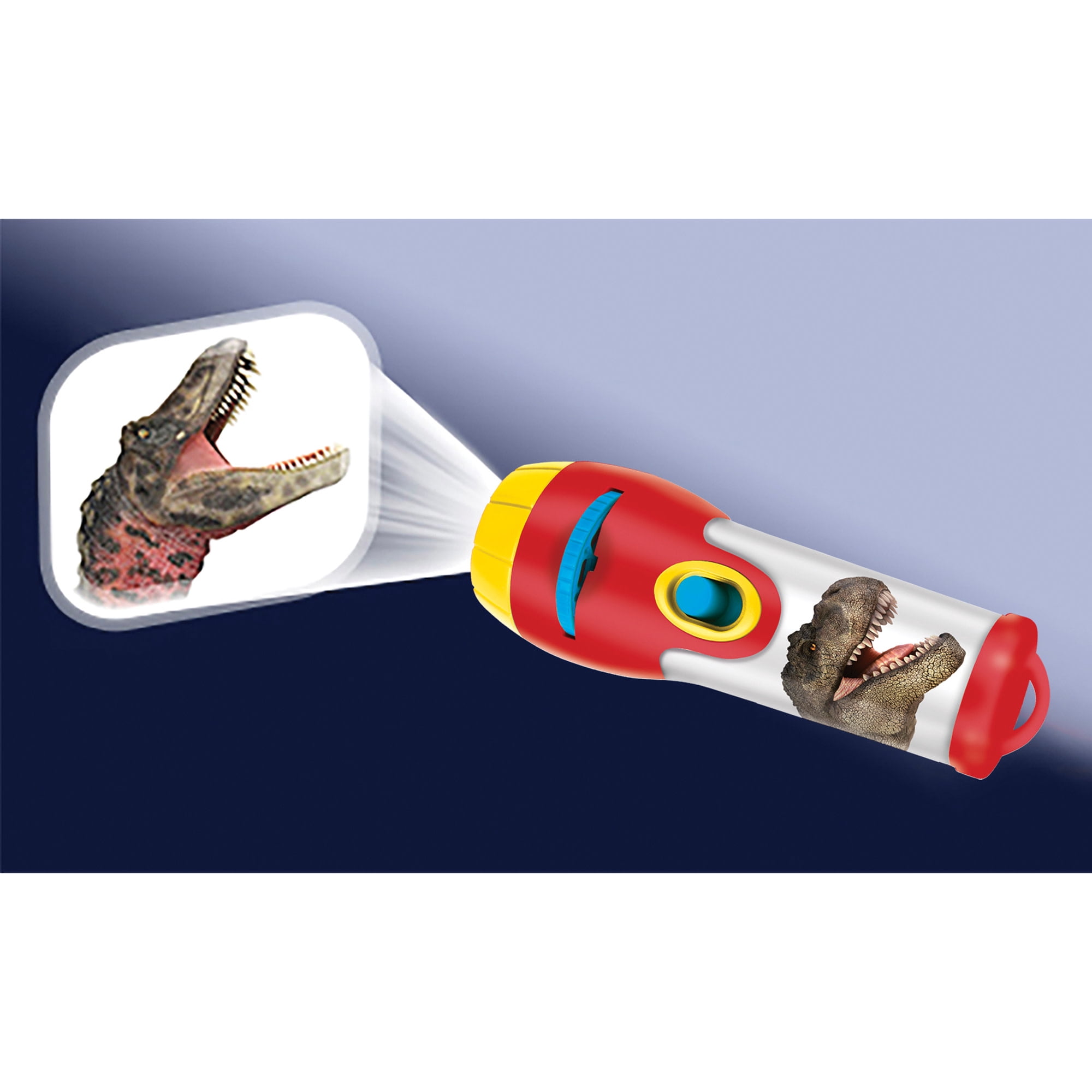 Natural History Museum: Dinosaur Torch & Projector - Handheld Flashlight & Image Casting Toy, 24 Color Themed Slide Images, 39" Projection, Kids 3+