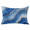 thumbnail image 2 of Blue Marble Throw Pillow Covers, Modern Luxury Granite Surface Motif Sketch Soft Breathable Pillow Cases with Invisible Zipper for Sleeping, Standard Pillowcases for Couch Bed Sofa Chair 20x26 Inches, 2 of 6