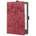 thumbnail image 3 of Nalacover Case for Kindle 11th Generation (2022), Flower Embossed Pattern PU Leather Flip Cover with Card Slots Holder Auto Wake/Sleep Kickstand TPU Shockproof Case, Winered, 3 of 7