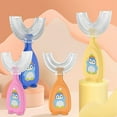 thumbnail image 4 of Wosthever Cepillo de portátil de silicona en forma de U para niños pequeños, cepillo de de doble cara para entrenamiento de bebés Suministros de limpieza para el hogar amarillo claro S, 4 of 6