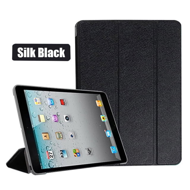PU Leather Tablet Case For iPad 2 iPad 3 iPad 4 Case Stand Cover A1395 A1396 A1397 A1416 A1430 A1403 A1458 A1459 A1460 Silk Blak iPad 2 3 4