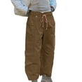thumbnail image 6 of Oksale Barrel Pants for Women Casual Baggy Loose Ankle Length Pants with Pockets Elastic Waisted Quick Dry Athletic Pants for Outdoor Coffee M, 6 of 10