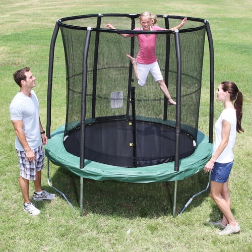 JumpPod Elite 7.5-Foot Trampoline, with Safety Enclosure Combo, Green by Overstock