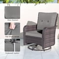 thumbnail image 7 of Gotland 10PCS Outdoor PE Rattan Wicker Patio Furniture Set with 43" Fire Pit Table & Swivel Rocking Chairs Set,Gray, 7 of 7