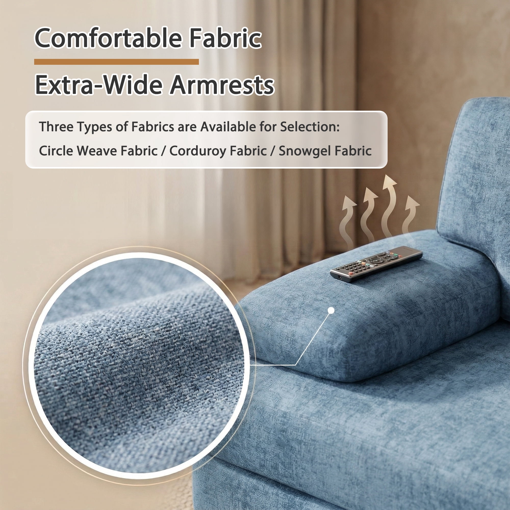 Vineego 105" U-Shaped Sectional Sofa with Double Chaise 4-Seat Modular Sofa Couch for Living Room,Chenille Blue