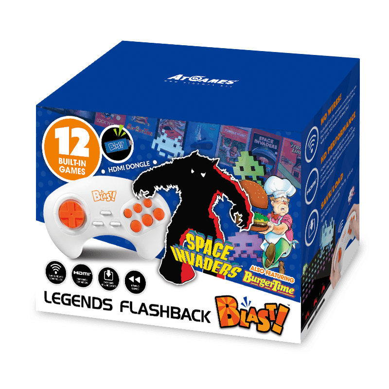 Legends Flashback Blast!, Space Invaders, Retro Gaming, Blue, 818858029582