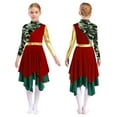 thumbnail image 5 of Zaldita Kids Girls Liturgical Praise Dance Dress Camouflage Print Long Sleeve Worship Lyrical Church Robe Dancewear Burgundy 8, 5 of 6