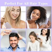DUAIU Hair Brush, Professional Vented Detangling Brush for Wet & Dry Curly Thick Straight Hair, Women Men Wide Paddle Brush Curved Detangler Hairbrush Lavender Purple