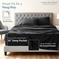 thumbnail image 4 of Casa Platino 100% Egyptian Cotton Sheets King Size Bed Set – Buttery Soft & Silky Sateen Weave for Winter Sleep Comfort, Snug Fit 15" Deep Pocket, Hotel Comfort at Home – Black, 4 of 8