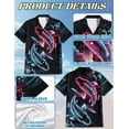 thumbnail image 6 of Cyberpunk Neon Koi Fish Hawaiian Shirt for Adults and Dogs, Japanese Style Summer Beach Shirt, Breathable Short Sleeve Aloha Shirt for Pet Owners and Dog, 6 of 8