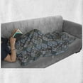 thumbnail image 6 of Moroccan Soft Flannel Fleece Blanket, Detailed Flower Designs with Checkered Pattern and Antique Cultural Inspirations, Cozy Plush for Indoor and Outdoor Use, 50" x 70", Multicolor, by Ambesonne, 6 of 6