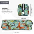 thumbnail image 3 of Fotbe Retro Seamless Flying Butterflies Pattern Leather Pencil Case, Pencil Pouch with Durable Zipper, Compact and Stylish Organizer for Stationery, Art Supplies, Travel Essentials, 3 of 7