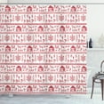 thumbnail image 1 of Ambesonne Traditional Shower Curtain, Prehistoric Drawing, 69"Wx84"L, White Red, 1 of 3