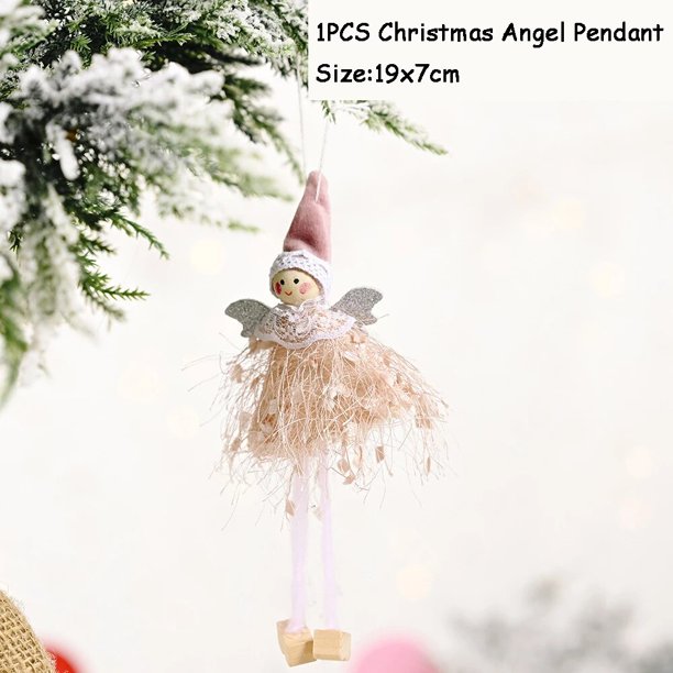 Ángel de muñecos de peluche con sombrero bonito para niño, adorno de árbol de Navidad, colgante de muñeca para decoración del hogar, regalo de Año Nuevo, 2023, 2022