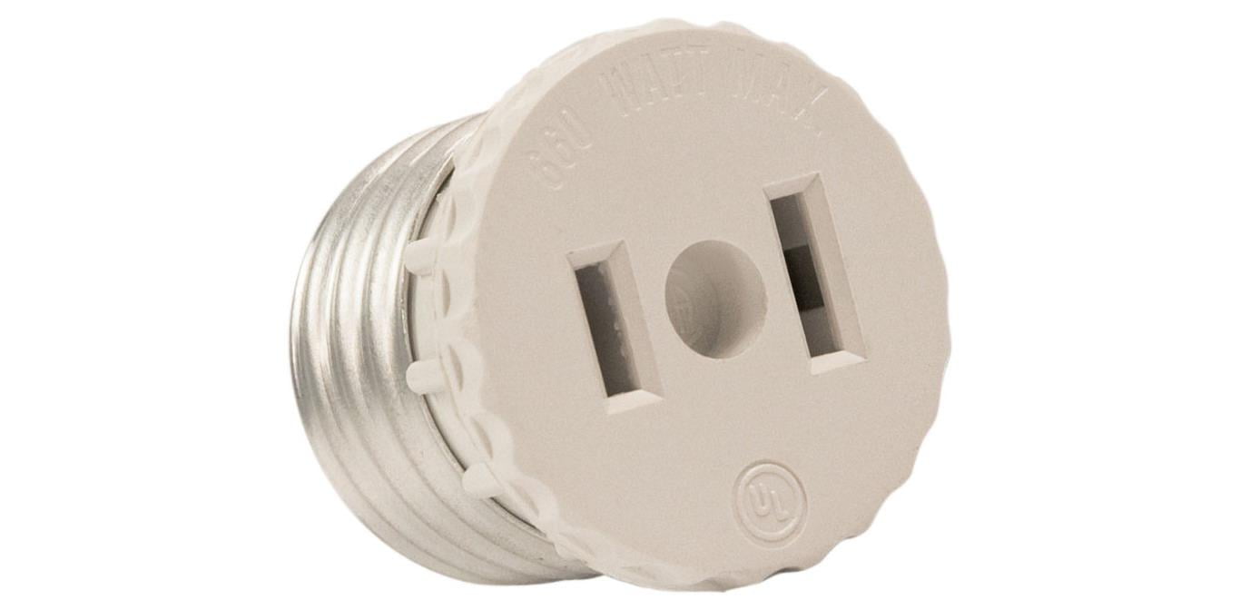 Leviton 125 15 Amp, 660 Watt, 125 Volt, 2-Pole, 2-Wire, Socket To Outlet Adapter by Leviton