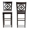 thumbnail image 2 of Bowery Hill Contemporary Gray Upholstered Espresso Wood 2-Piece Bar Stool Set, 2 of 9