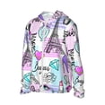 thumbnail image 2 of Easygdp Eiffel Tower and Hearts Lightweight Long Sleeve Sun Shirt Sports long-Sleeved Sun Protective Clothing, Quick Drying Breathable - 3X-Large, 2 of 9
