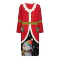 thumbnail image 4 of Yuyamidu Santa Claus Womens Bathrobe Zipper Front Long Sleeve Robe Snowman Long Night Gowns for Women Sleepwear Christmas Bathrobes Loose Dresses, Robe, Gowns Size M, 4 of 7