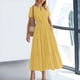 thumbnail image 2 of Vestido midi maxi informal de verano para mujer: vestido boho de playa con mangas cortas, cuello en V, cintura elástica y bolsillos - S-XXL, 2 of 5