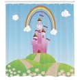 thumbnail image 3 of Ambesonne Tale Shower Curtain, Clouds Cartoon Castle, 69"Wx70"L, Multicolor, 3 of 3