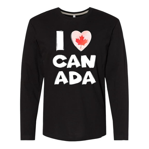 Inktastic I Love Canada Heart with Maple Leaf Long Sleeve T-Shirt
