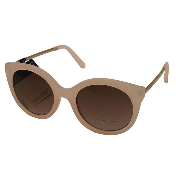 Lucky Brand Womens Blush Round Plastic Sunglass, Brown Lens Cayucos