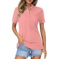 thumbnail image 2 of Womens T Shirts Summer Tops 2025 Plus Size Short Sleeve Lapel Relaxed Fit Lightweight Tees Tshirts Shirts for Women, 2 of 6