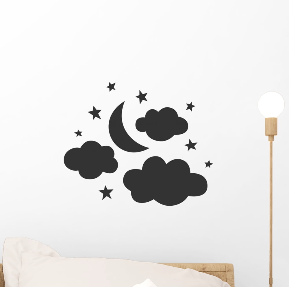 Moon Clouds and Stars Wall Decal Wallmonkeys Peel and