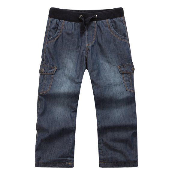 Richie House Boy's Straight Cut Jeans with Adjustable Waistband RH120127