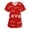 Watermelon Red #076, variant on Womens Valentine Day Scrub Tops Love Heart Print Short Sleeve Plus Size Cute Scrub Tops Nursing V Neck Medical Scrubs with Pockets Hot Pink S