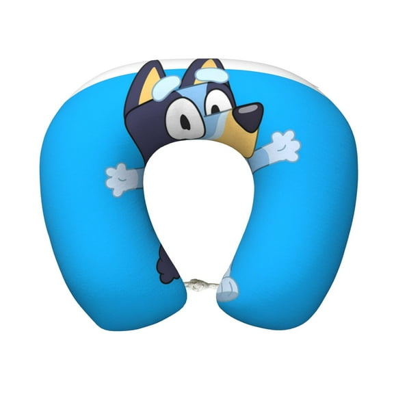 Saiise Bluey Print Travel Pillow,Memory Foam U Shaped Neck Pillow,Portable Headrest Great for Airplane Chair, Car,Home,Office,Sleeping Rest Cushion