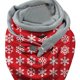 thumbnail image 3 of Chales de lana de cordero ligeros con estampado para bodas y restaurantes Tela gris y rojo, 3 of 5