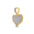 thumbnail image 2 of 10kt Yellow Gold Mens Round Diamond Heart Charm Pendant 1/2 Cttw, 2 of 2