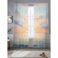 thumbnail image 2 of Ocean Sunset Sheer Curtains 96 Inch Length 2 Panels Set, Modern Orange Blue Oil Painting Seagull Voile Window Treatment Semi Sheer Long Curtains Drapes for Bedroom/Living Room/Kitchen 52"x96"x2, 2 of 7