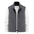 thumbnail image 1 of Birdeem Mens Thin Workwear Solid Color Stand Collar Sleeveless Jacket Tank Tops, 1 of 1